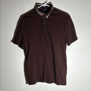 Express Brown Polo Shirt Classic Design Relaxed Fit